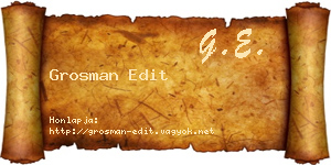 Grosman Edit névjegykártya